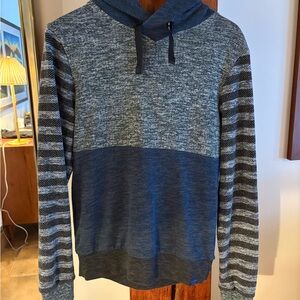 Scotch & Soda Charcoal and Navy Striped Hoodie